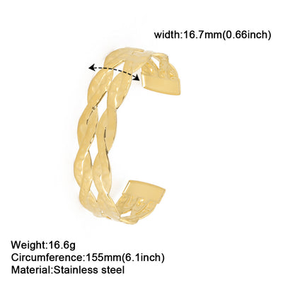Fashion Double Twist Open Luxury With Fashion Bracelet