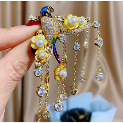 Fashion Luxury Tassel Brooch Branch
